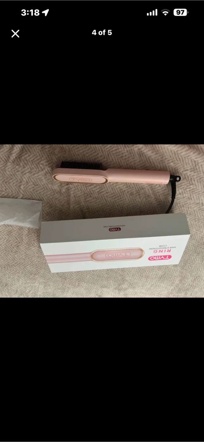 TYMO Ring Hair Straightening Comb - Pink image indicator(4)