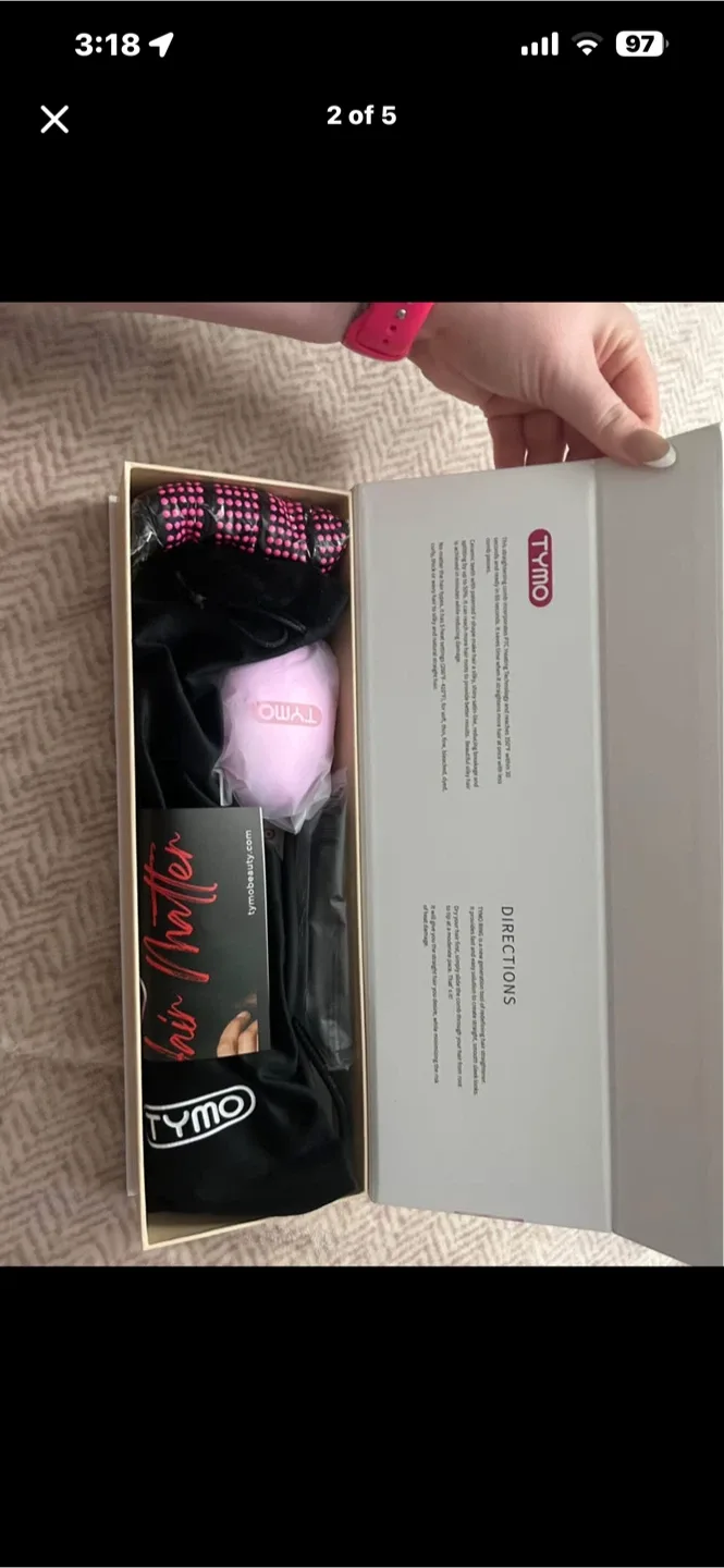 TYMO Ring Hair Straightening Comb - Pink image indicator(2)