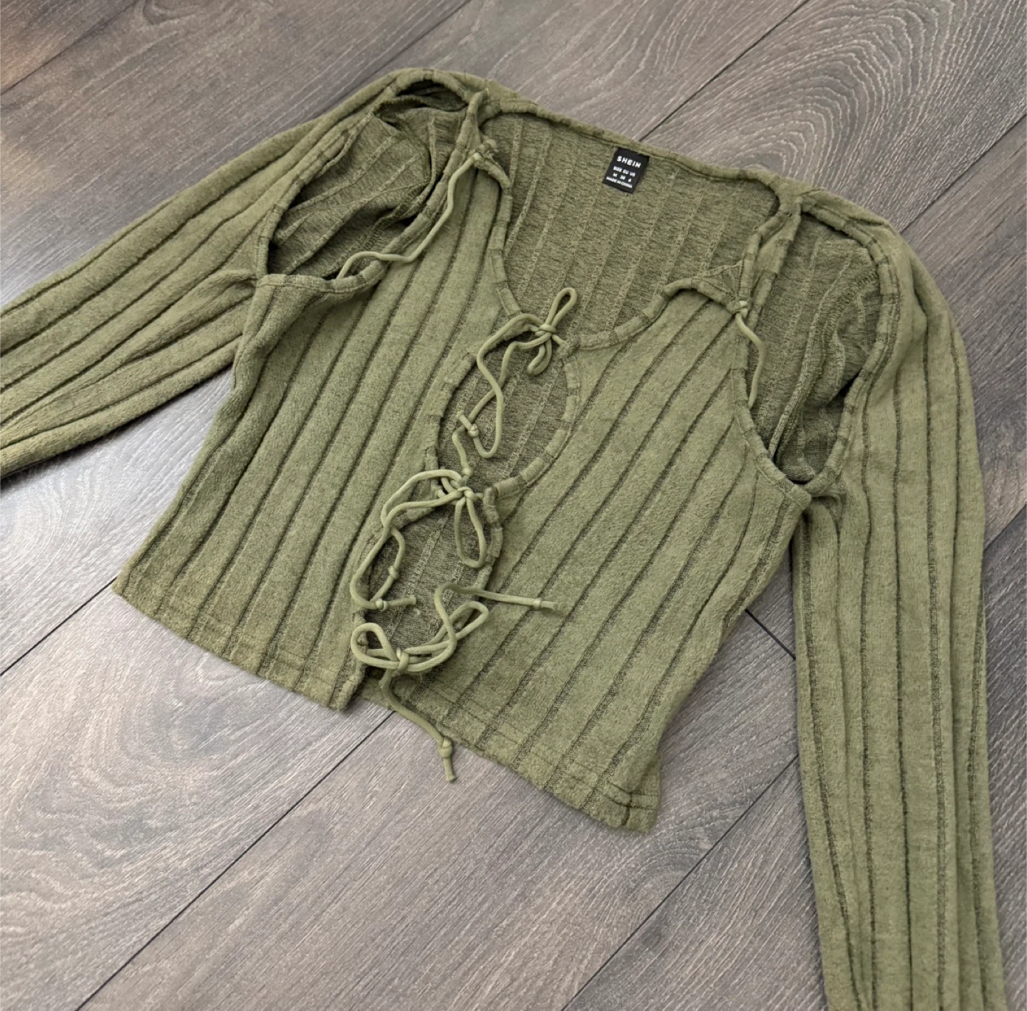 SHEIN Olive Green Long Sleeve Top - Size M