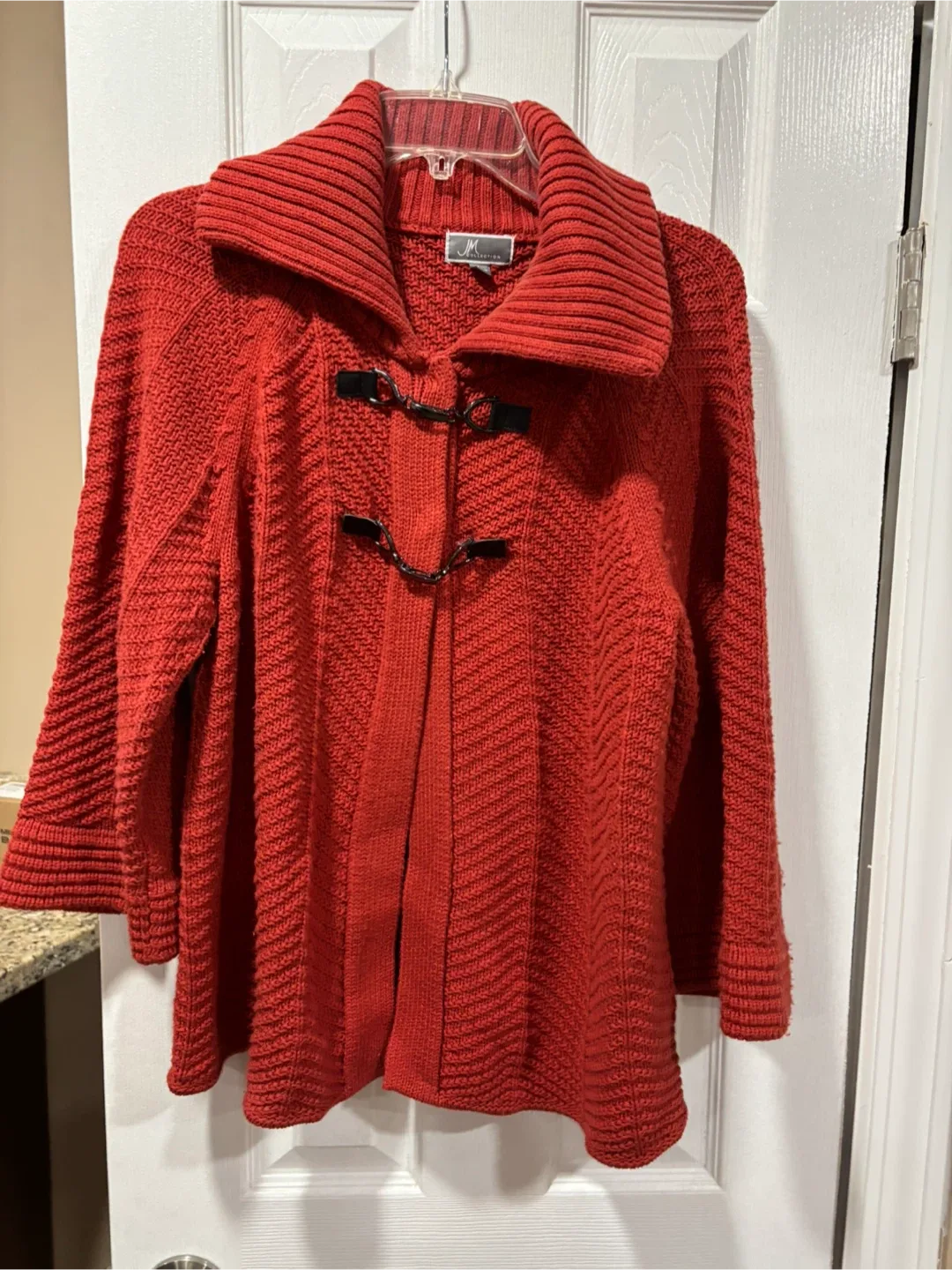 JM Collection Burnt Knit Cardigan-size L