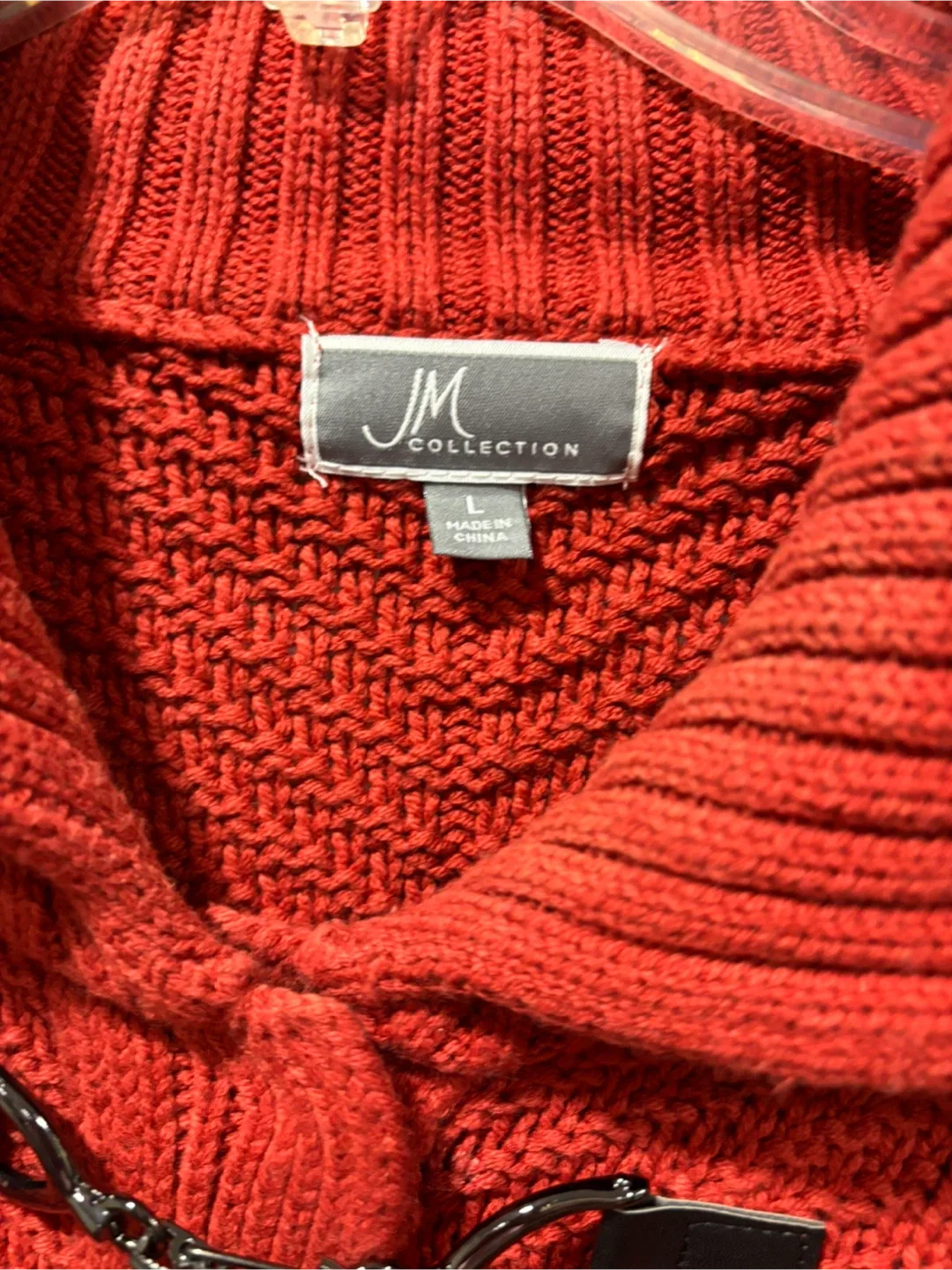 JM Collection Burnt Knit Cardigan-size L image indicator(3)