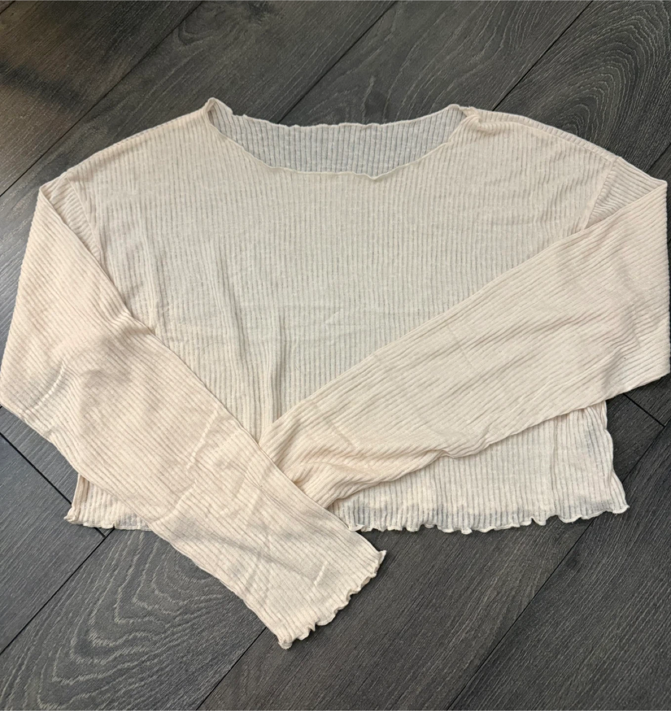 Cropped loose fit Long Sleeve Top - photo 2