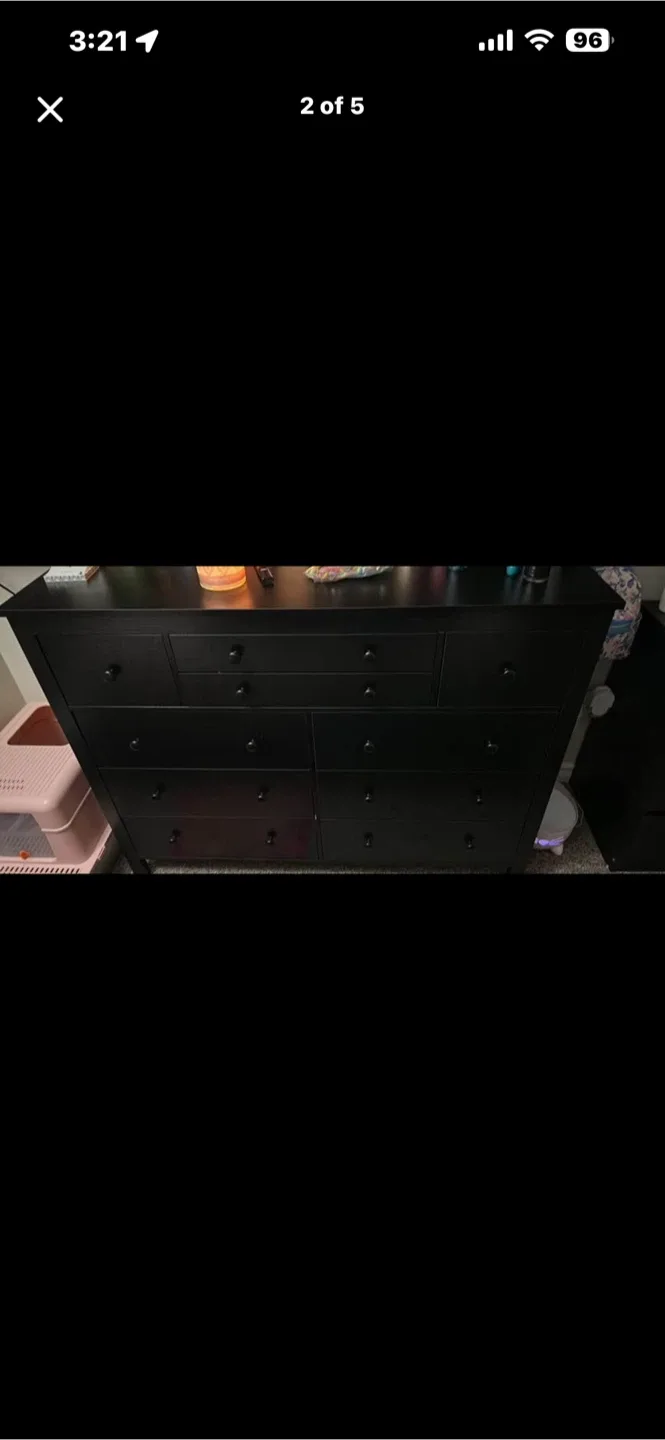 Black Chest of Drawers - 10 Drawer Dresser image indicator(2)
