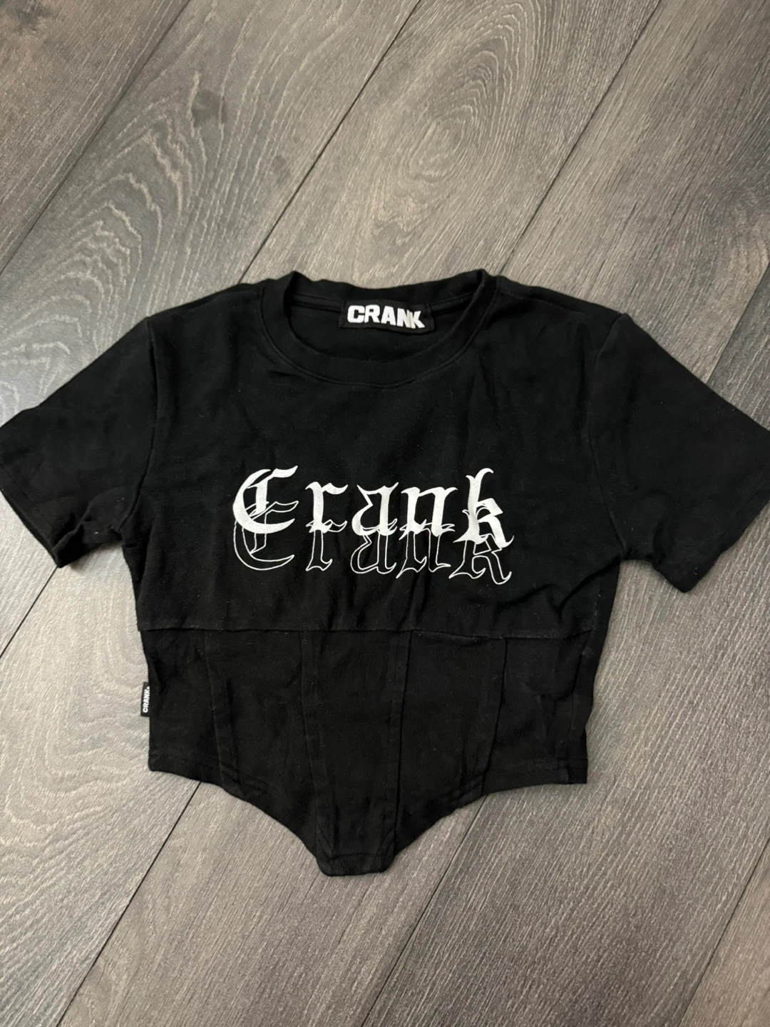 CRANK Black cropped T-Shirt