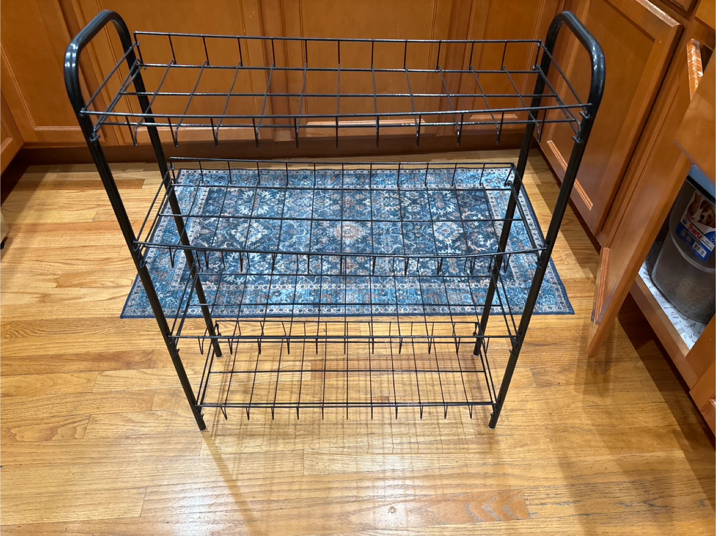 Black Metal 4-Tier Shoe Rack