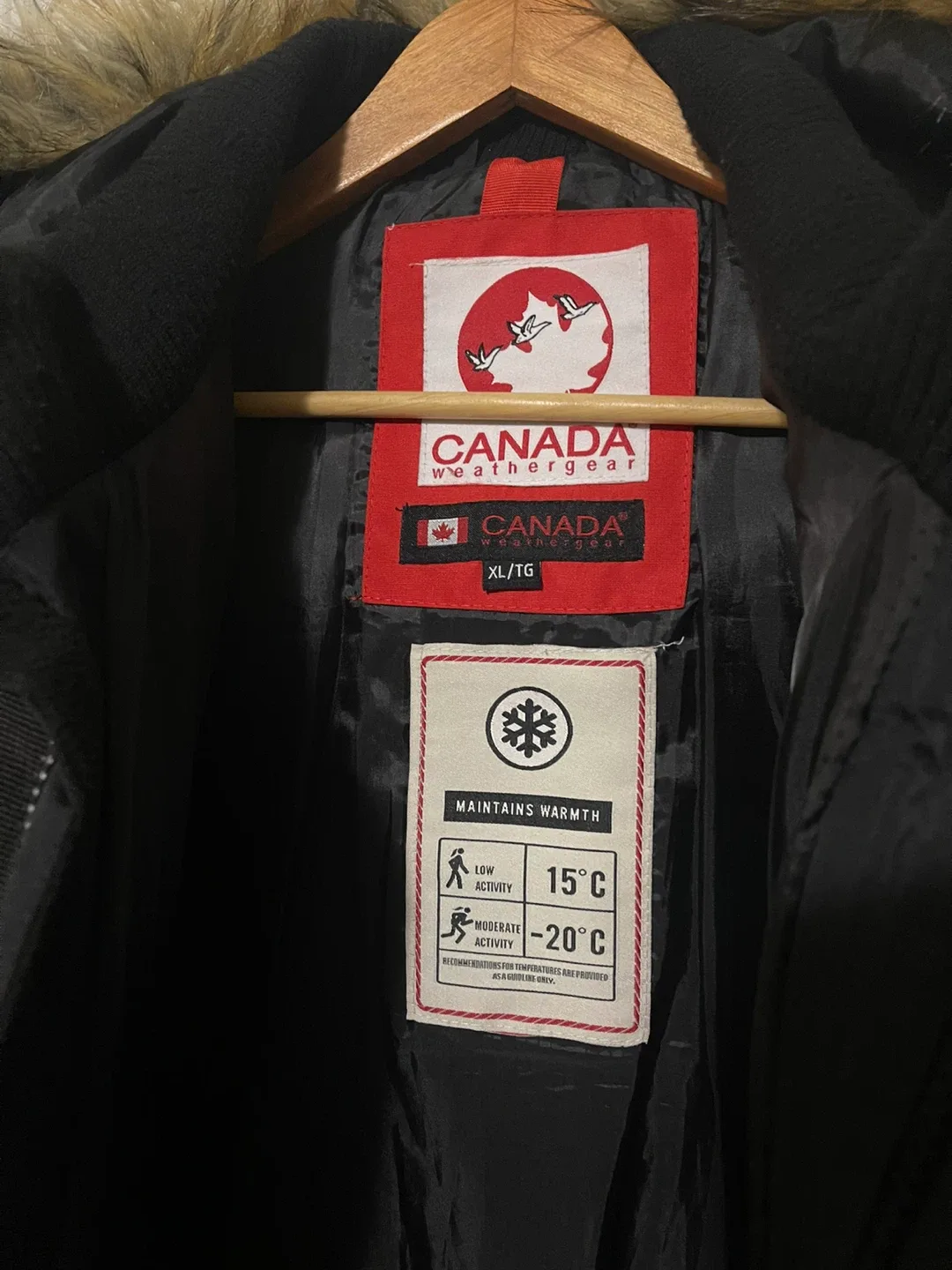 Canada Weather Gear Men's Black Parka Winter Jacket - with Tags image indicator(4)