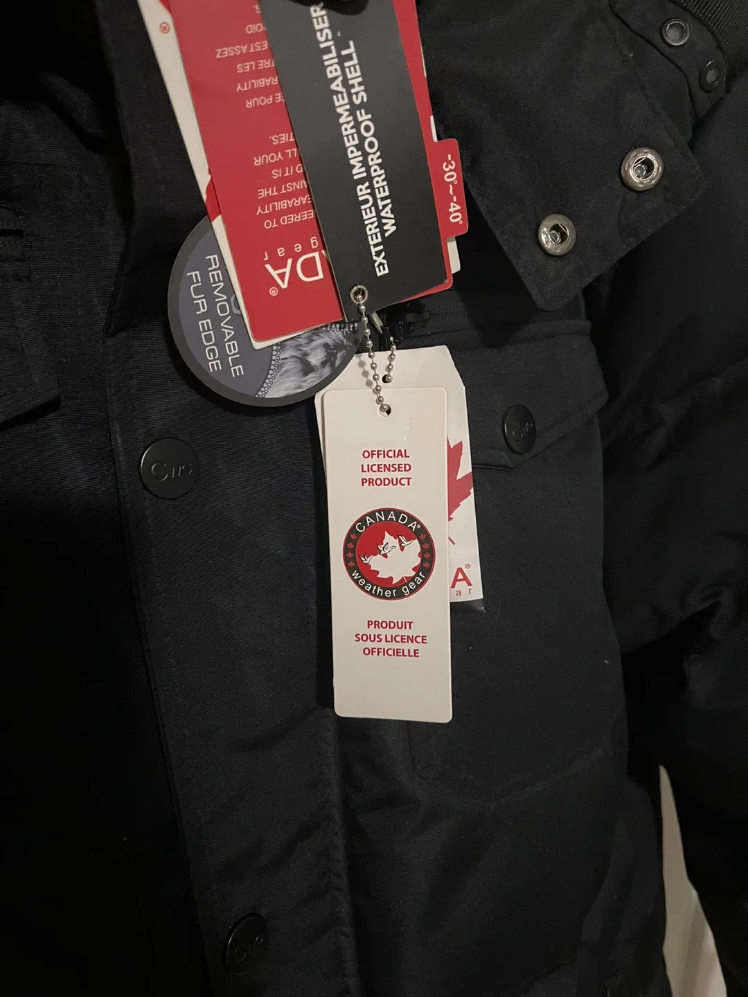 Canada Weather Gear Men's Black Parka Winter Jacket - with Tags image indicator(8)