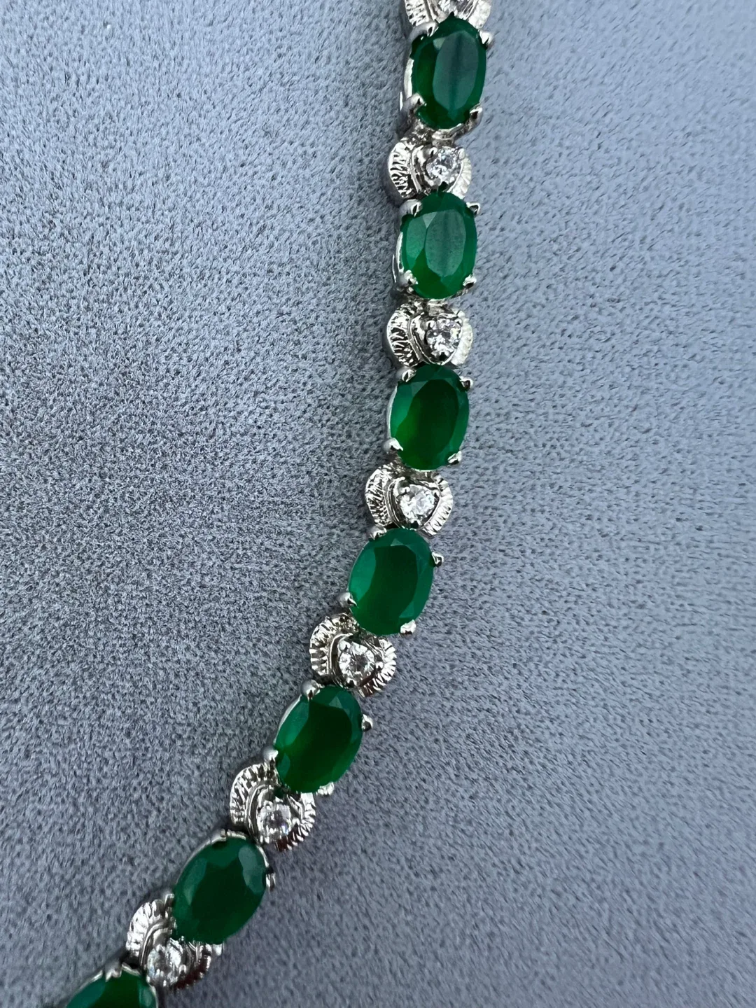 Sterling Silver Green Onyx Tennis Bracelet image indicator(2)