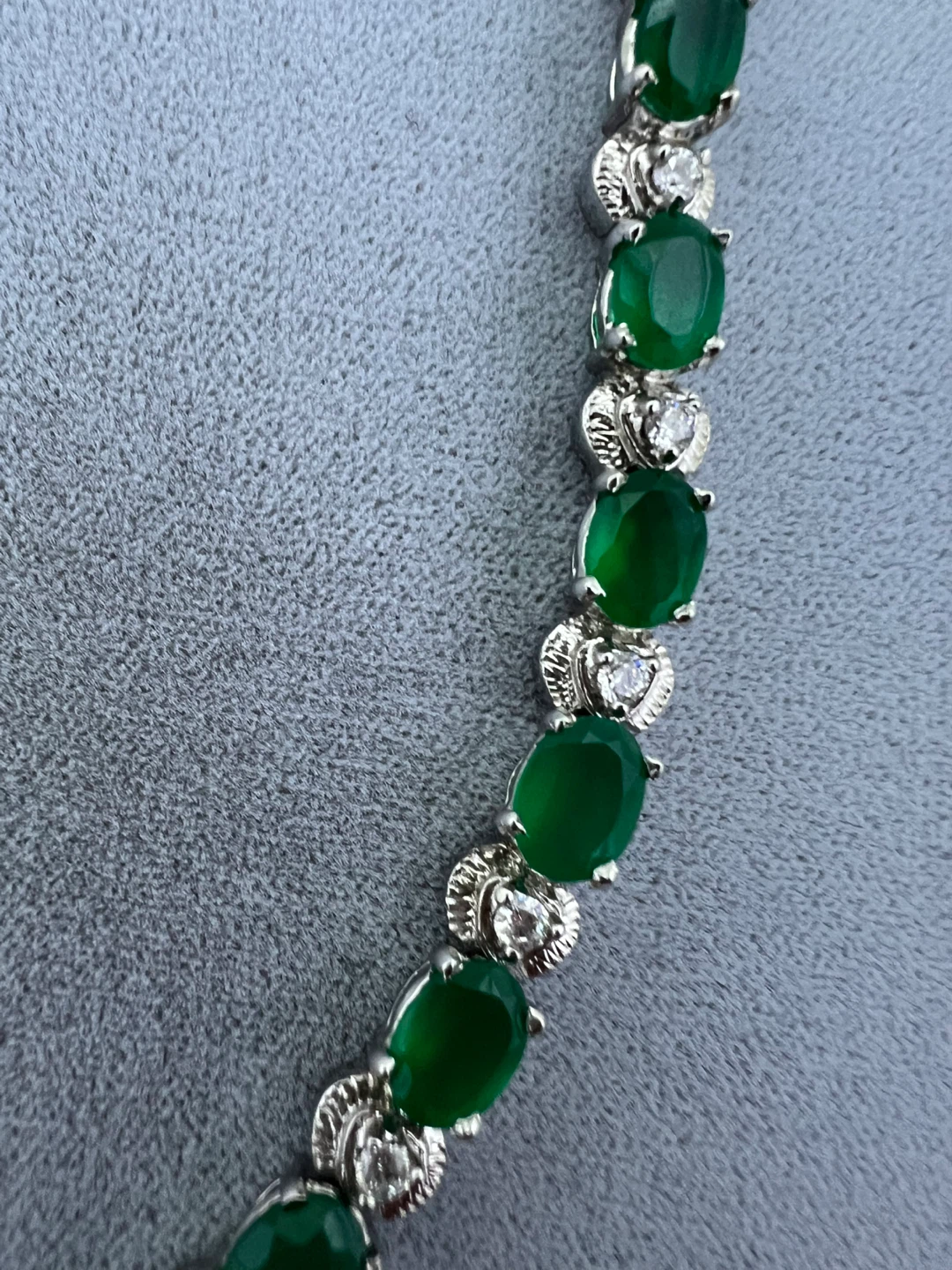 Sterling Silver Green Onyx Tennis Bracelet - photo 3