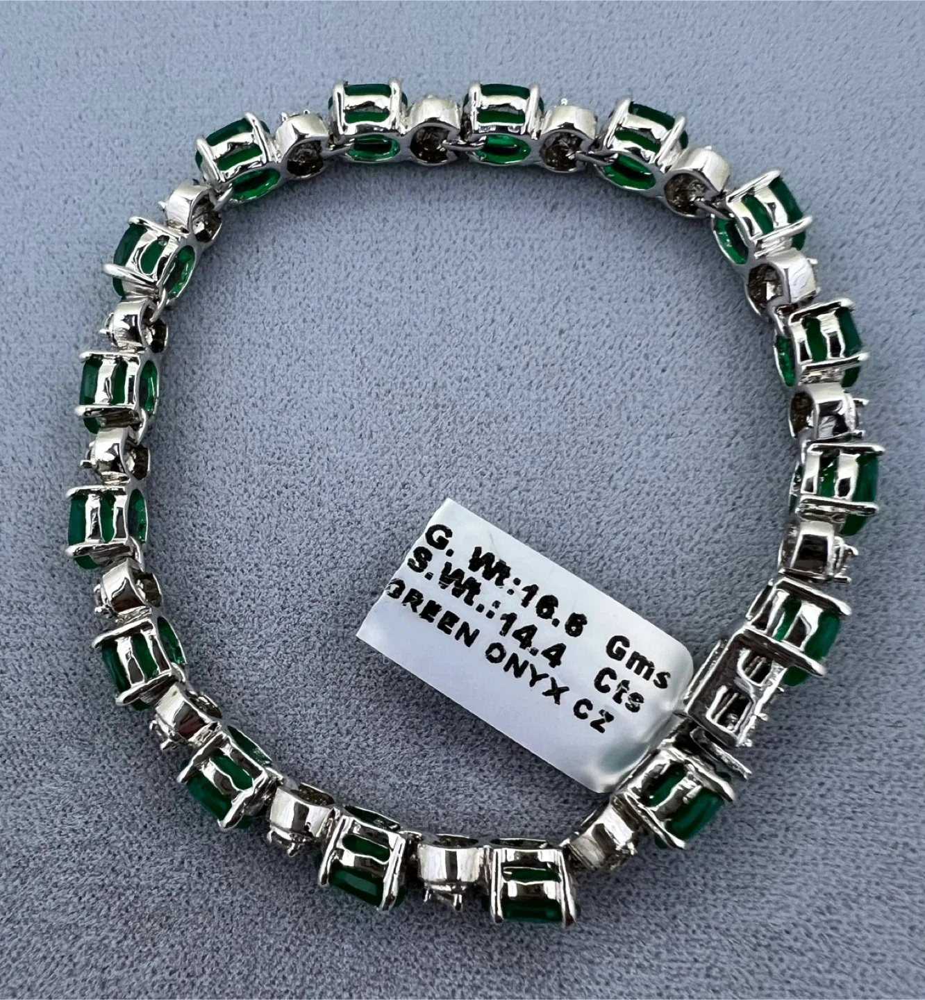 Sterling Silver Green Onyx Tennis Bracelet image indicator(9)