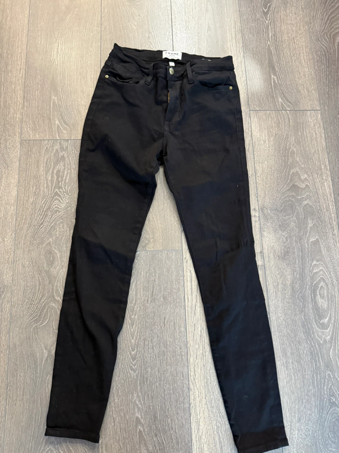 FRAME Le High Skinny Black Jeans - Size 27