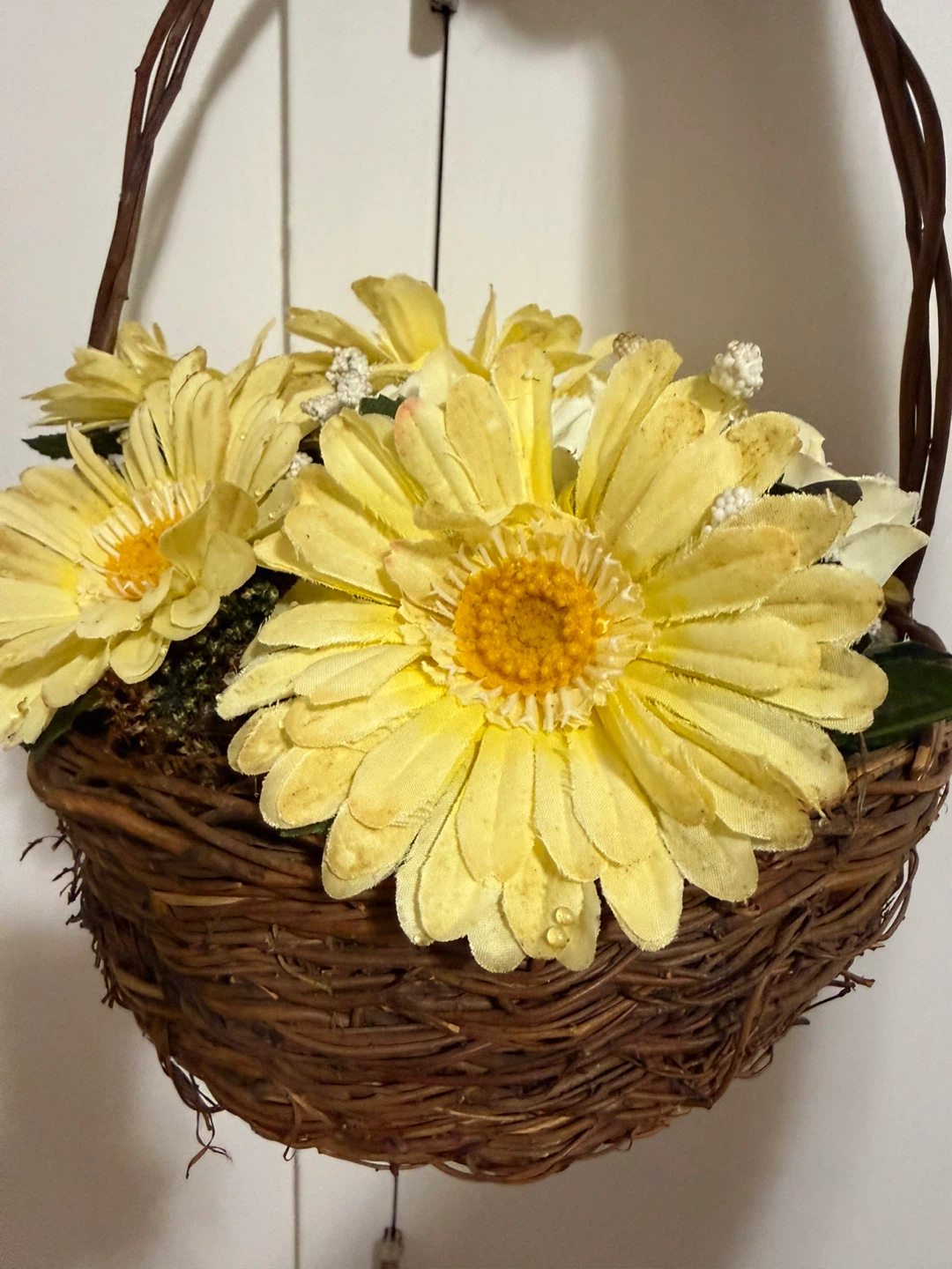 Hanging Basket with Yellow Flowers