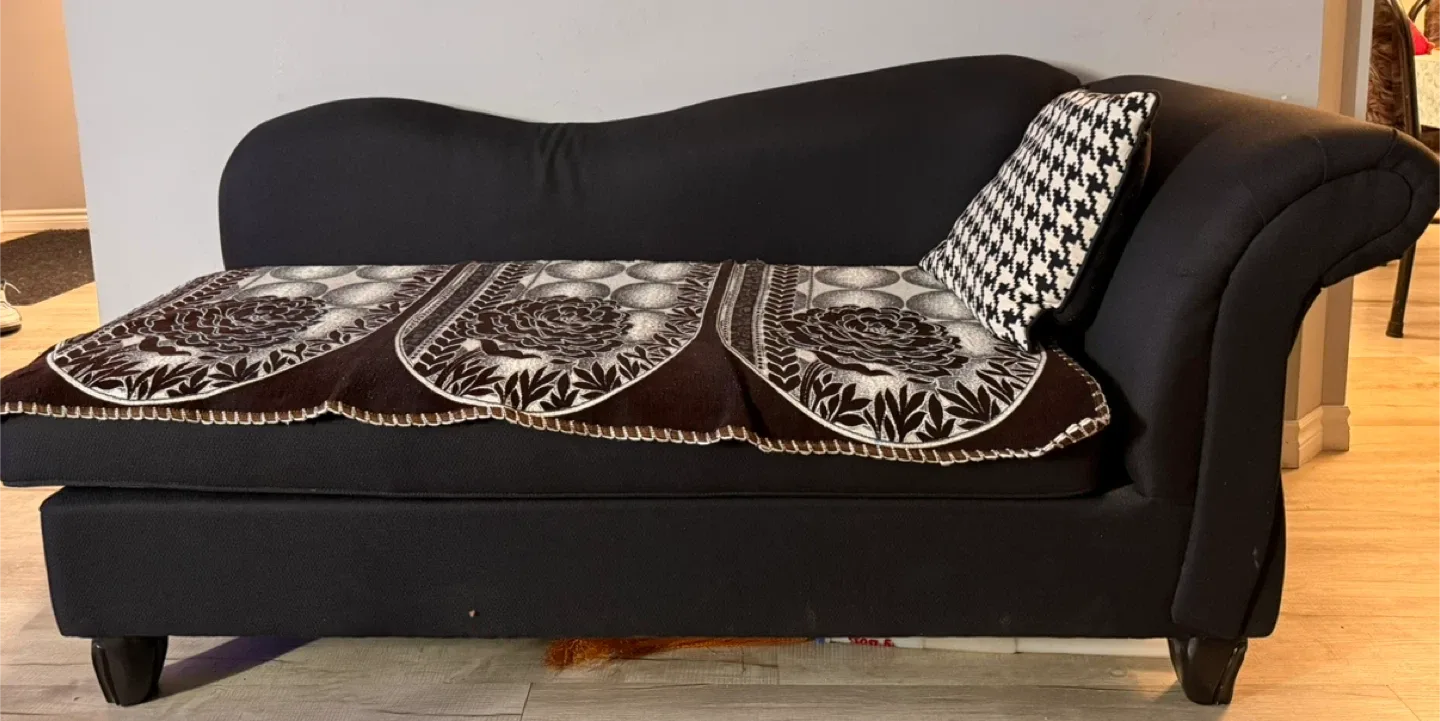 Sofa set: Couch, chaise lounge, and armchair