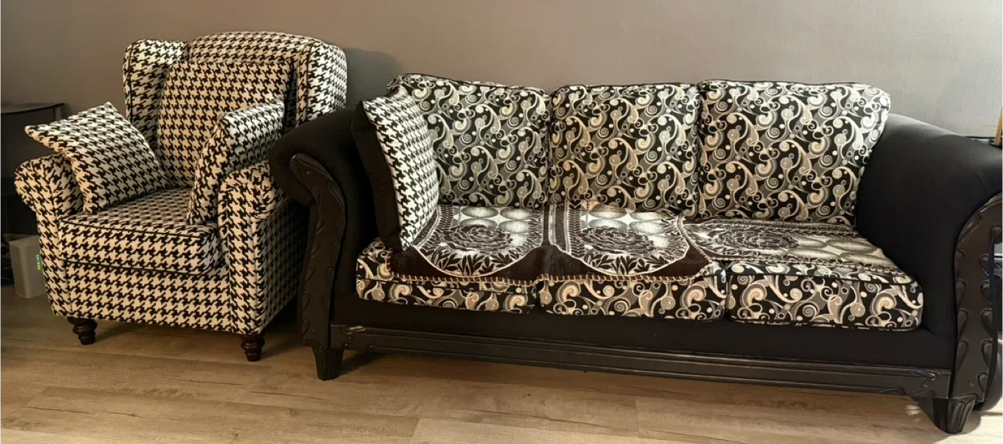 Sofa set: Couch, chaise lounge, and armchair image indicator(2)