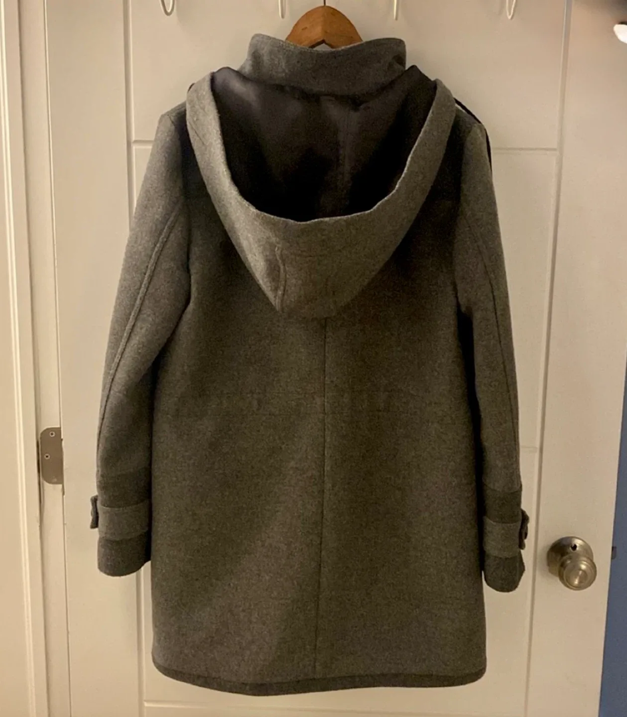 Armani Jeans Grey Wool Blend Hooded Coat - Size 40 image indicator(2)