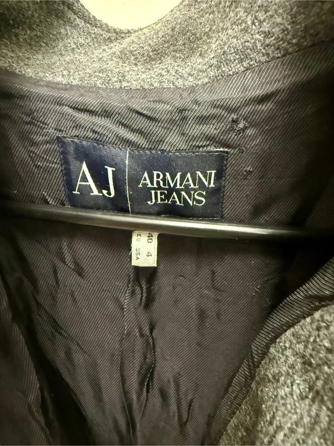 Armani Jeans Grey Wool Blend Hooded Coat - Size 40 image indicator(4)