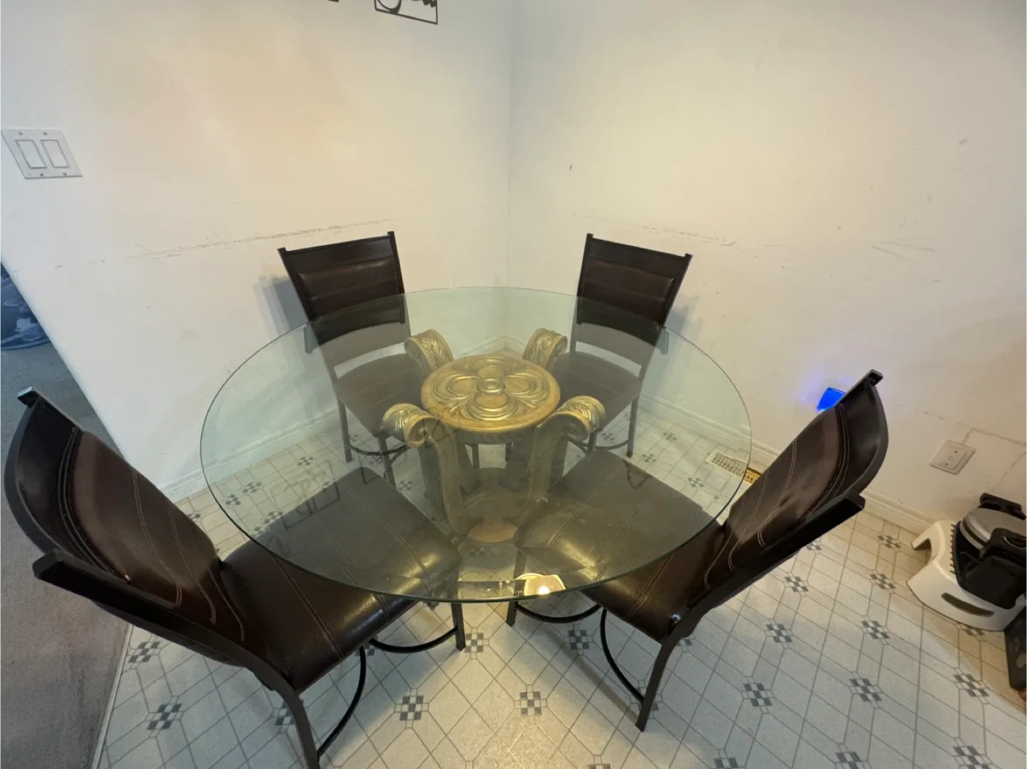 Brown Faux Leather Dining Chairs (Set of 4)