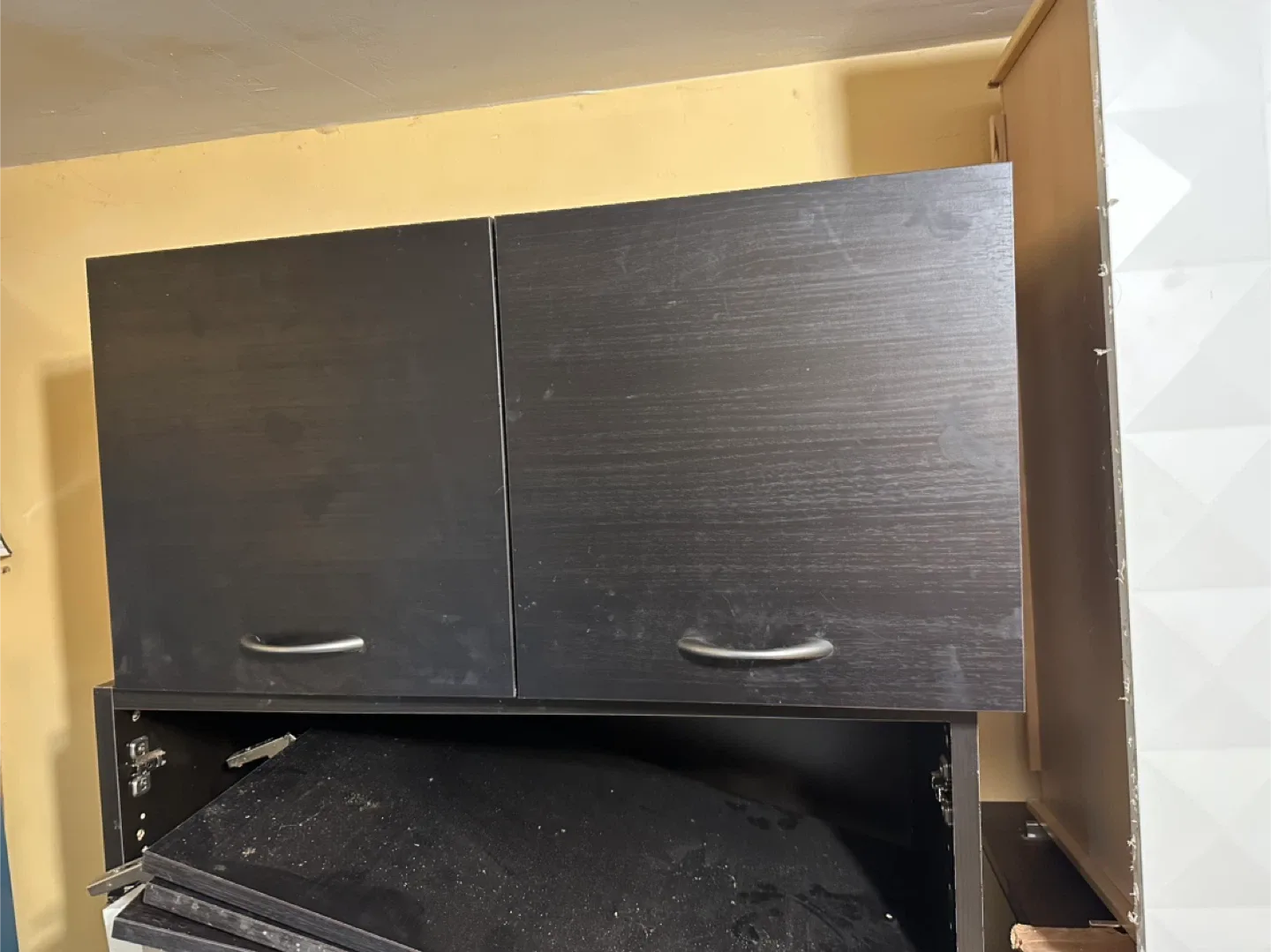 IKEA Upper Black Brown Cabinet with Doors