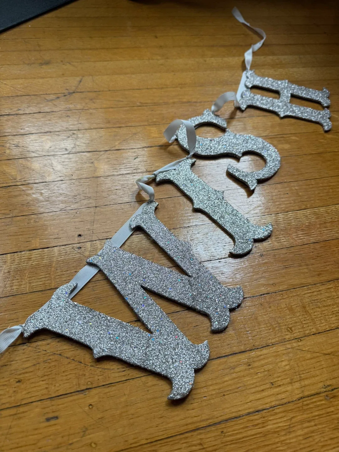 Glitter 'WISH' garland - Pottery Barn image indicator(2)