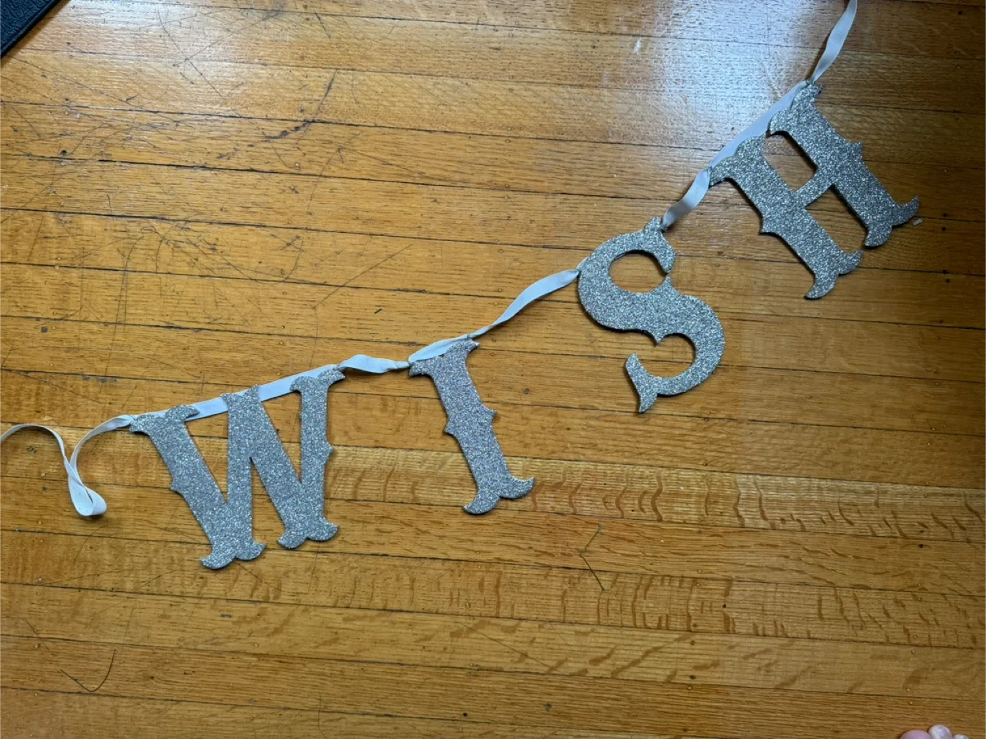 Glitter 'WISH' garland - Pottery Barn