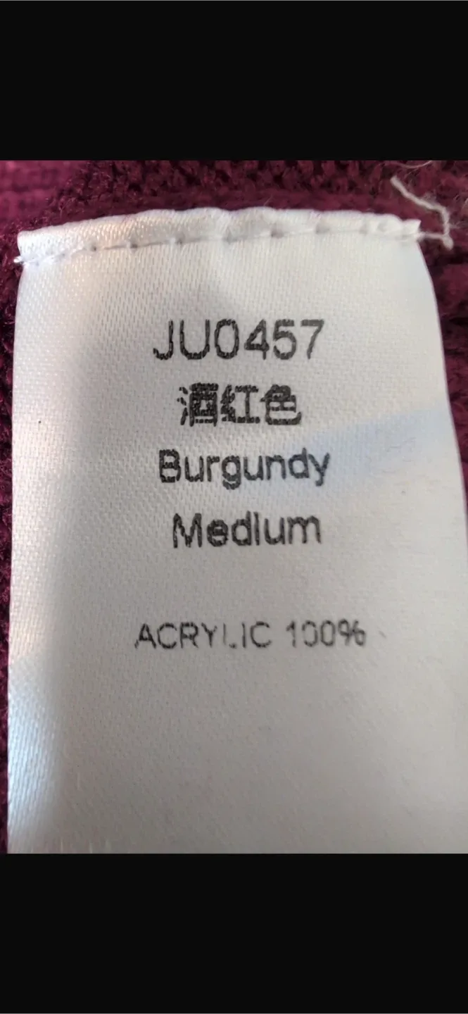 NEW! Women's Size M Burgundy Open Back Knit Sweater image indicator(7)