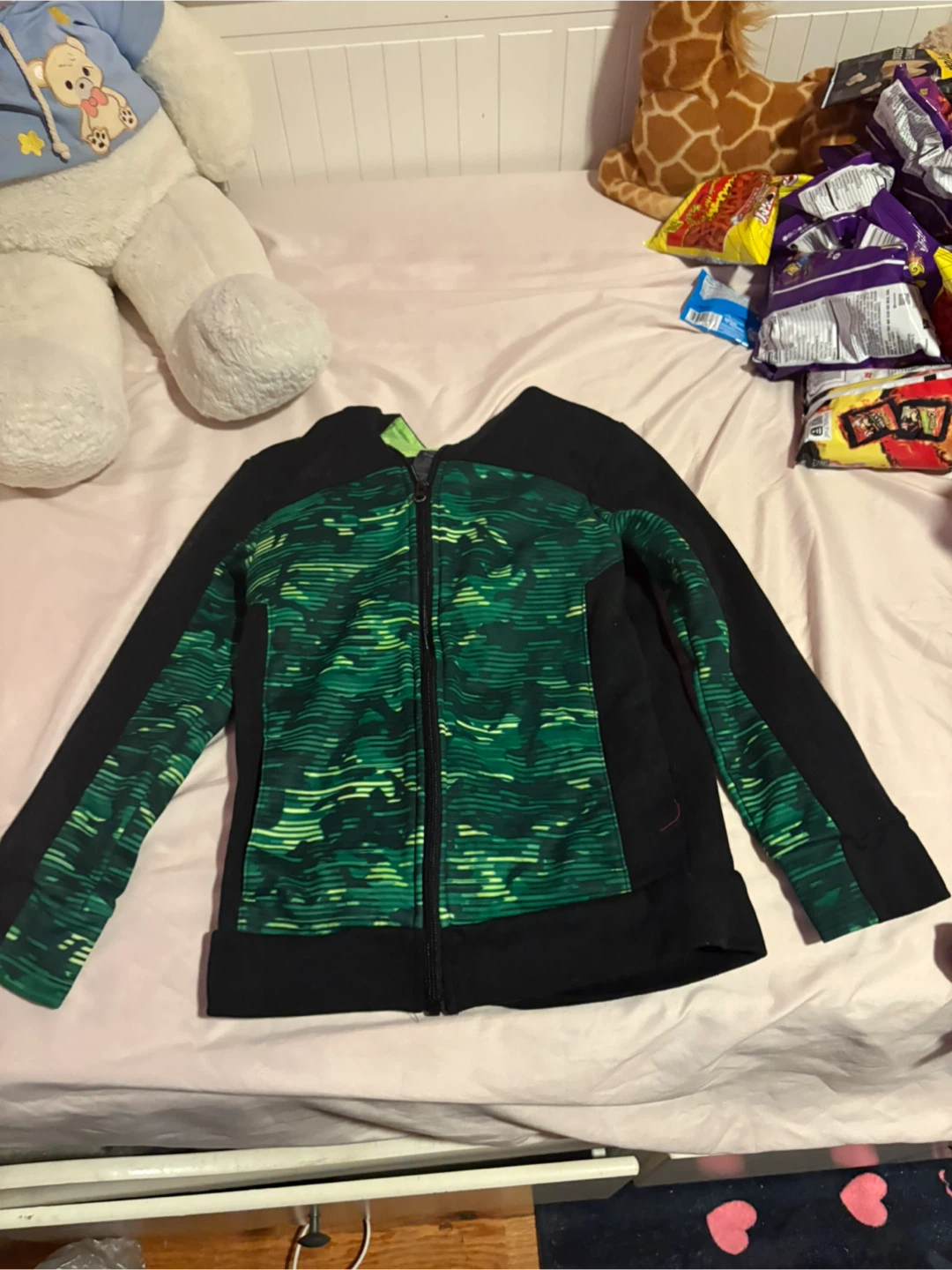 Green & Black Zip-Up Jacket