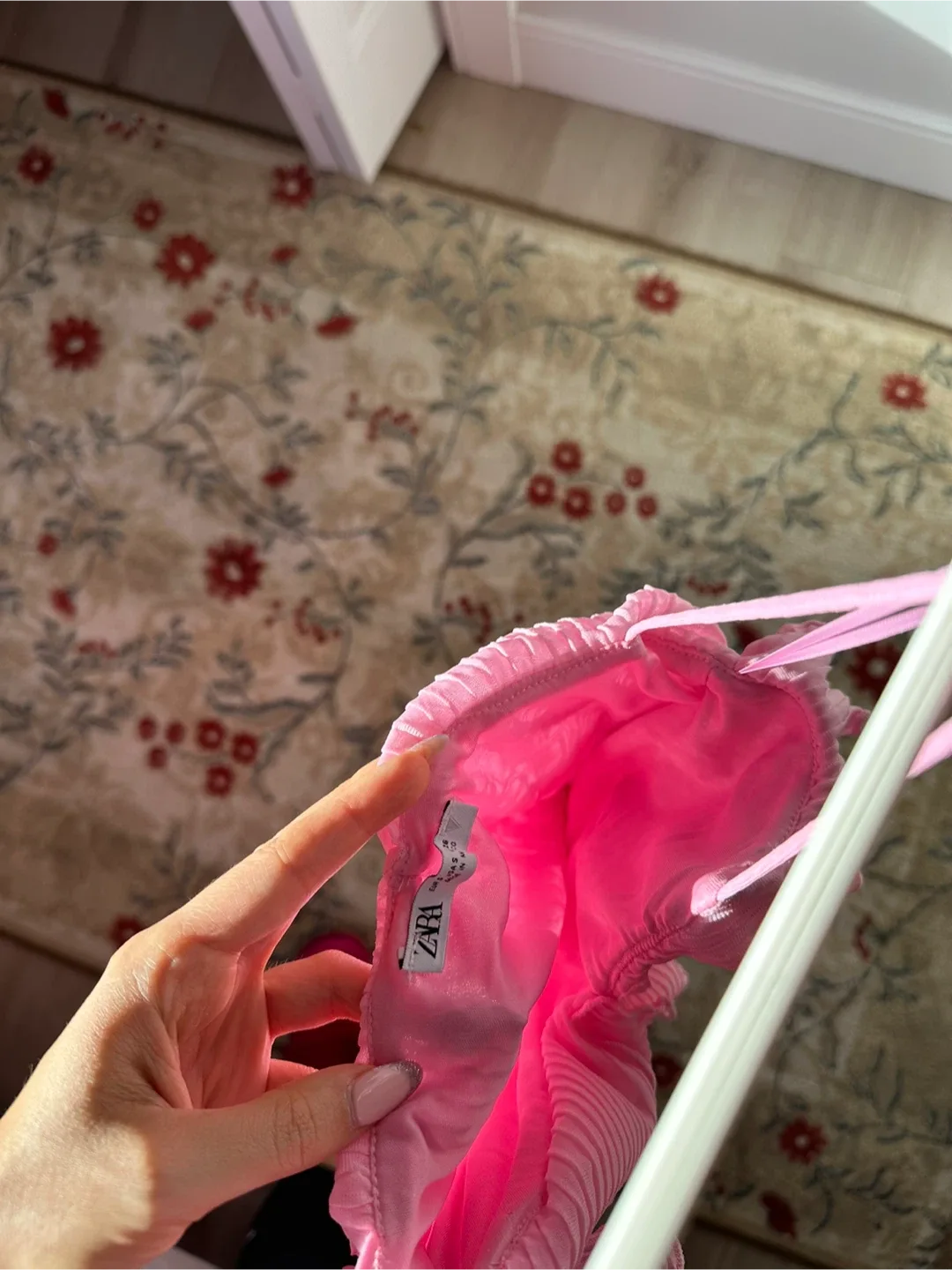 Zara Pink Ruched Mini Dress - Size S image indicator(4)