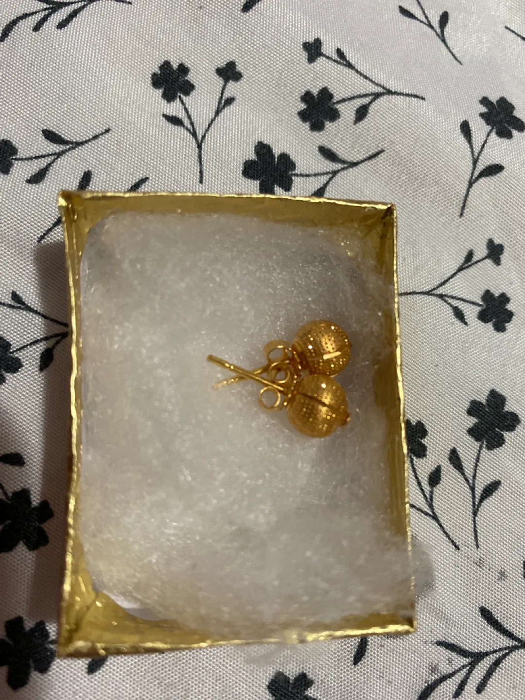 Gold Ball Drop Earrings