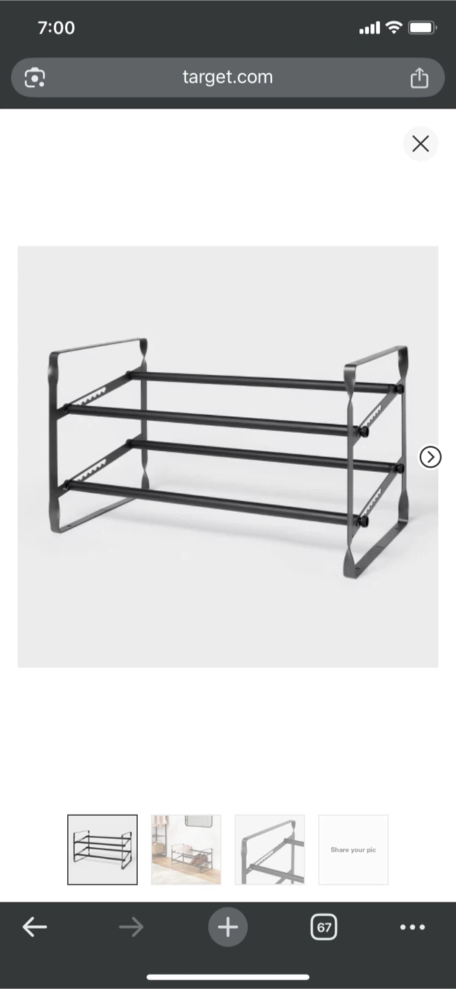 Brightroom Black 2-Tier Shoe Rack - photo 2