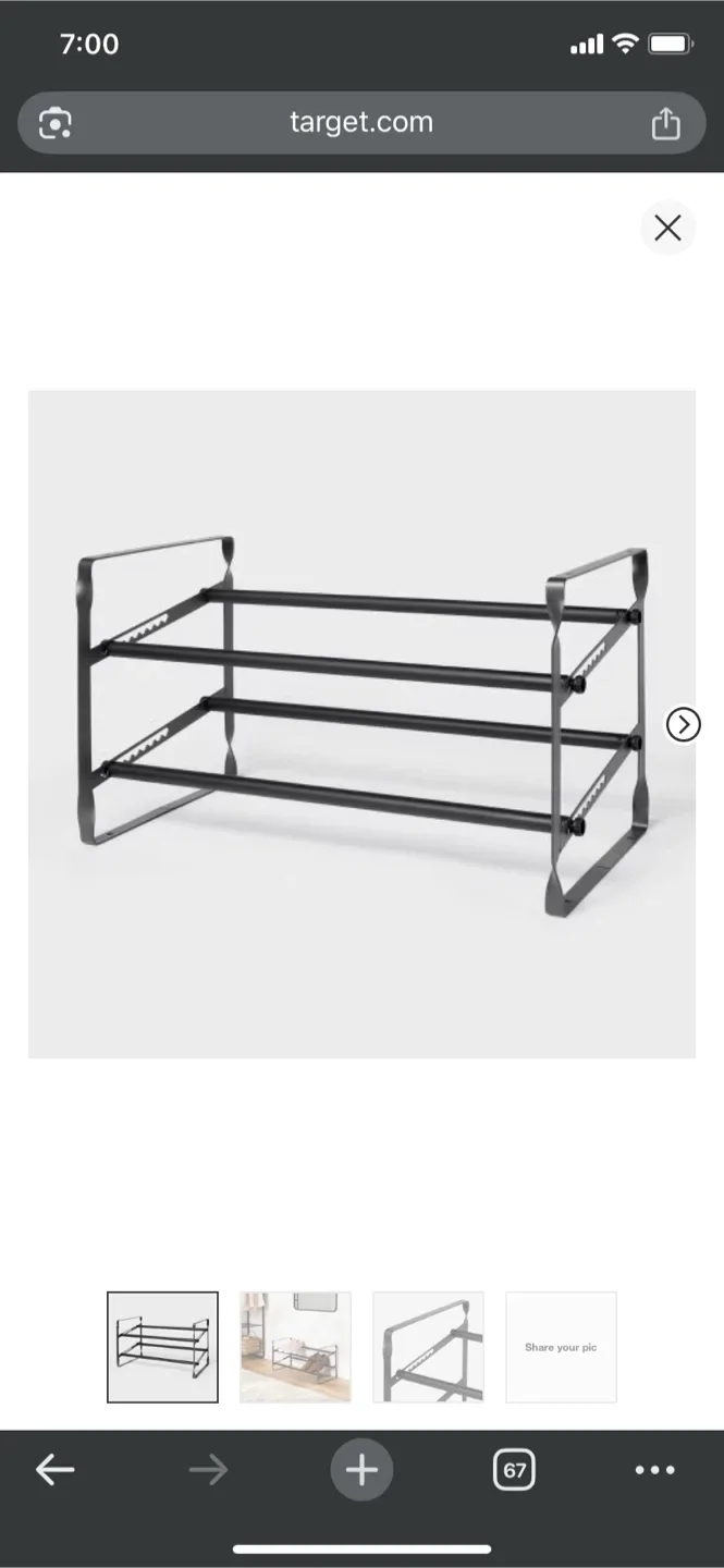 Brightroom Black 2-Tier Shoe Rack image indicator(2)