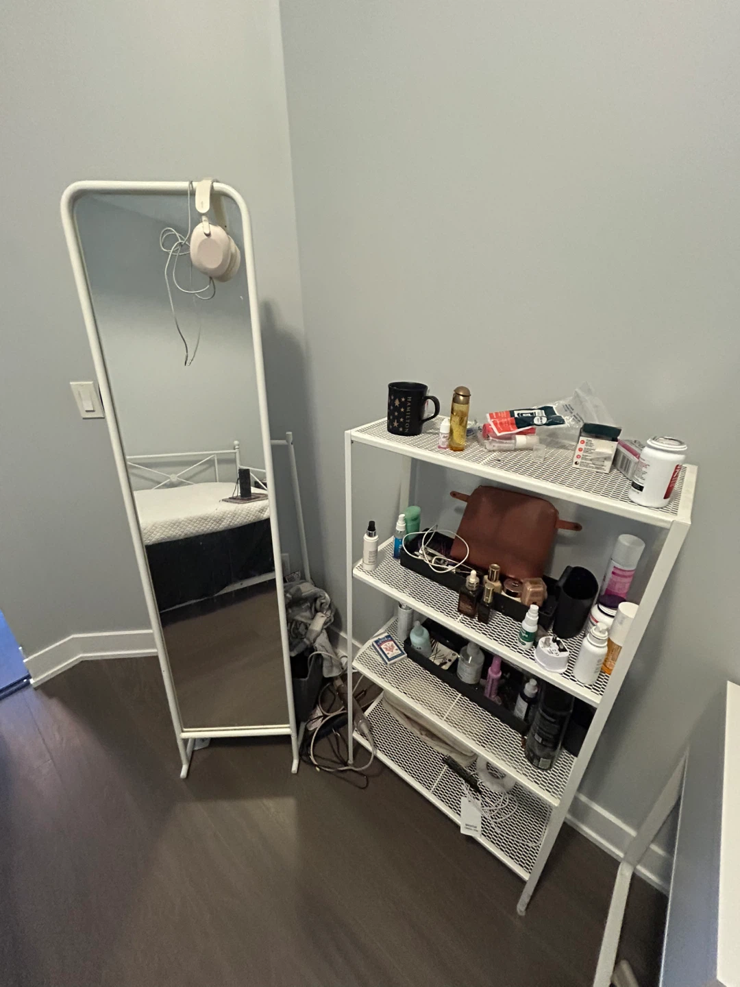 IKEA HEMNES Standing Mirror and Shelf Unit
