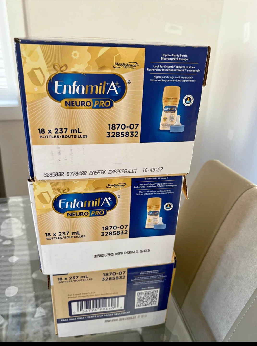 Enfamil A+ Neuro Pro 18x237mL Bottles - Exp 2026!