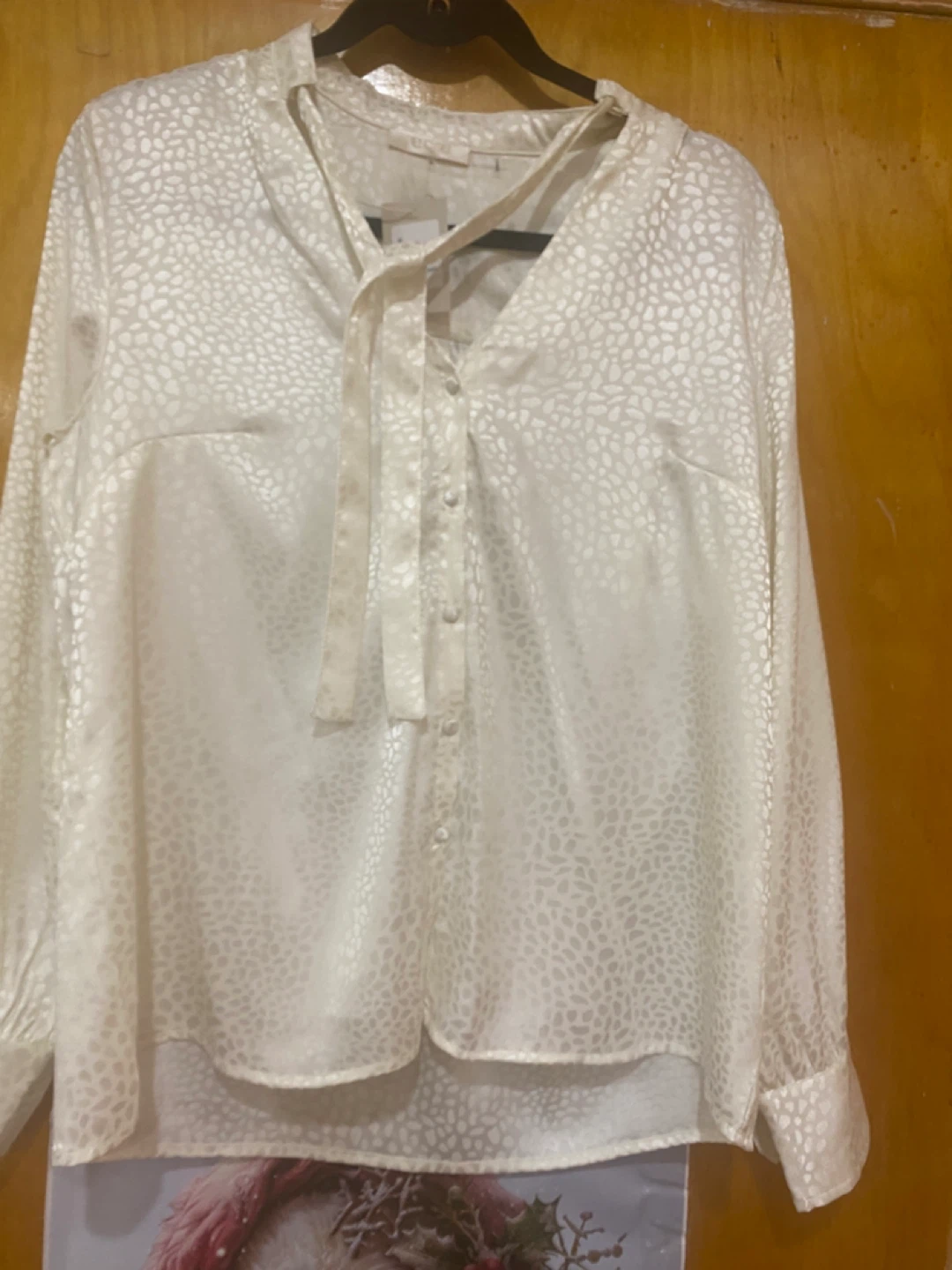 Ecru colored career blouse size m