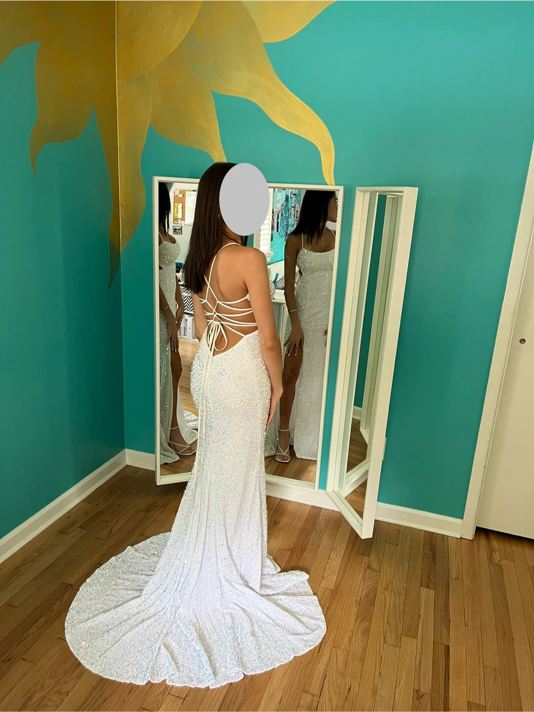 White Sequin Formal Dress - photo 3