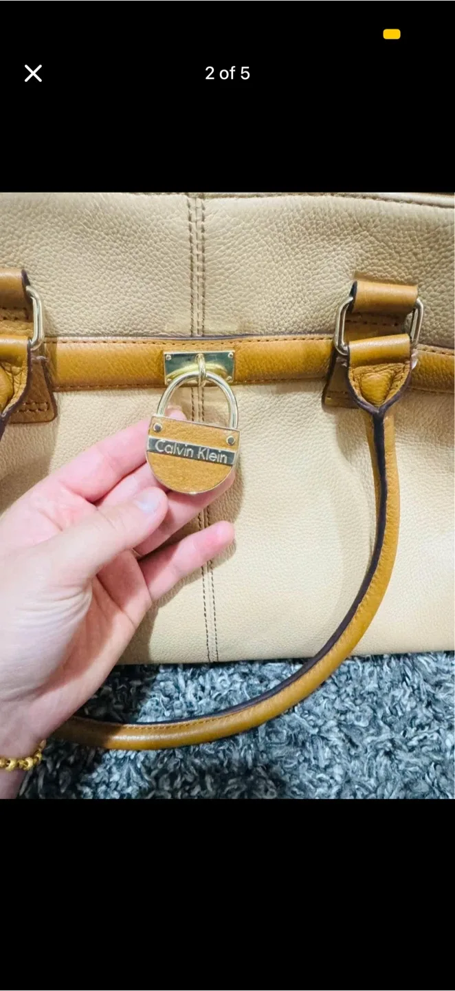 Calvin Klein Beige & Brown Tote Bag image indicator(2)