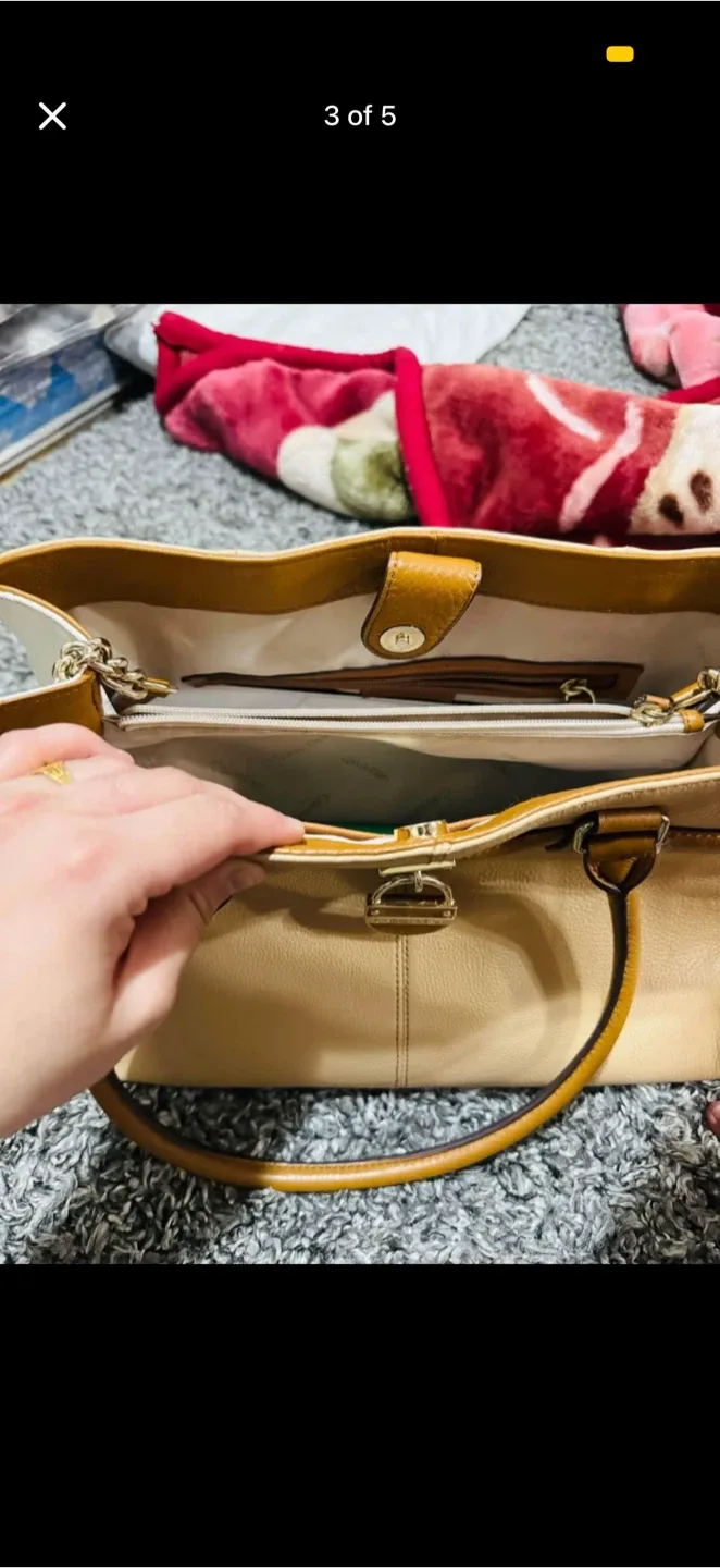 Calvin Klein Beige & Brown Tote Bag image indicator(3)