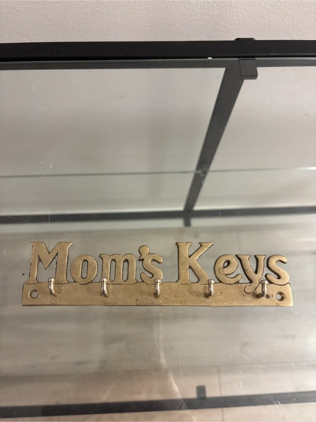 Vintage Solid Brass Mom's Keys Key Holder 7 inches