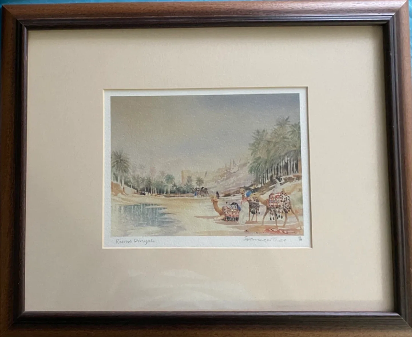 Framed Watercolour Print of Oasis thumbnail