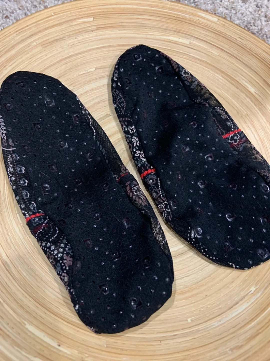 Lacey Black Floral Slippers/Socks image indicator(2)
