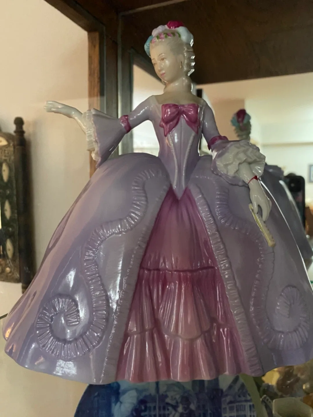 Vintage Porcelain Figurine - Lady in Lavender Gown thumbnail