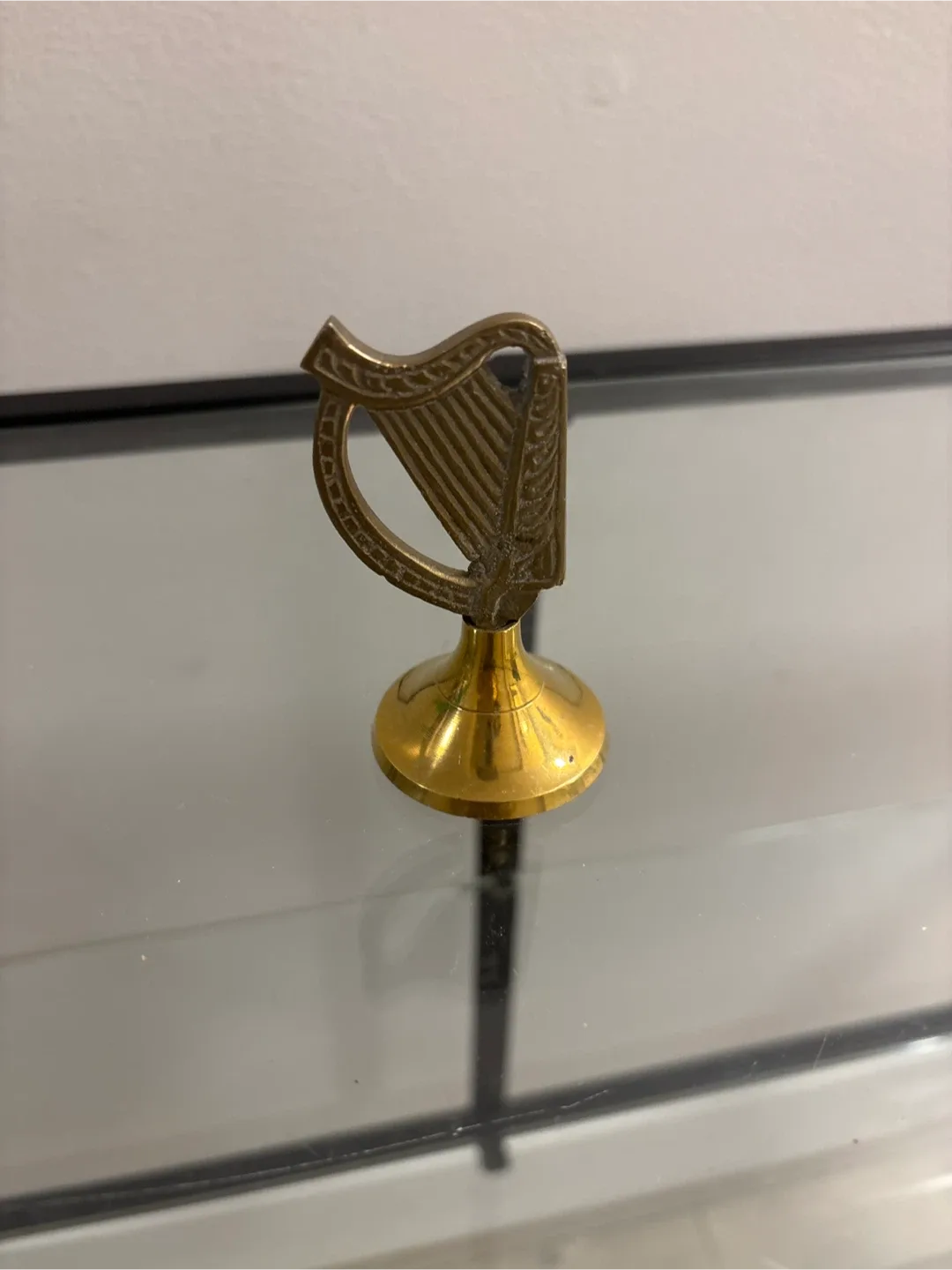 Small Brass Harp Decoration
