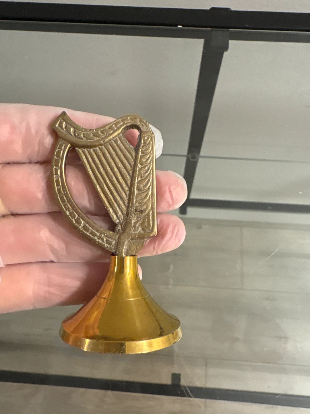 Small Brass Harp Decoration - photo 2