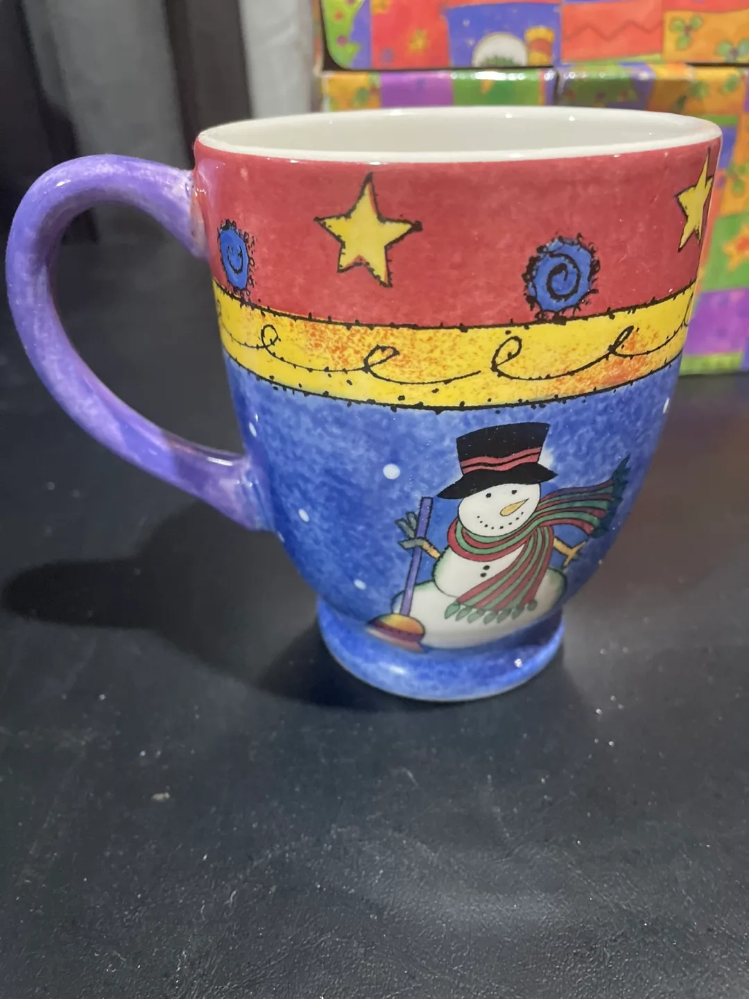 Set of 4 Snowman Christmas Mugs with Box
