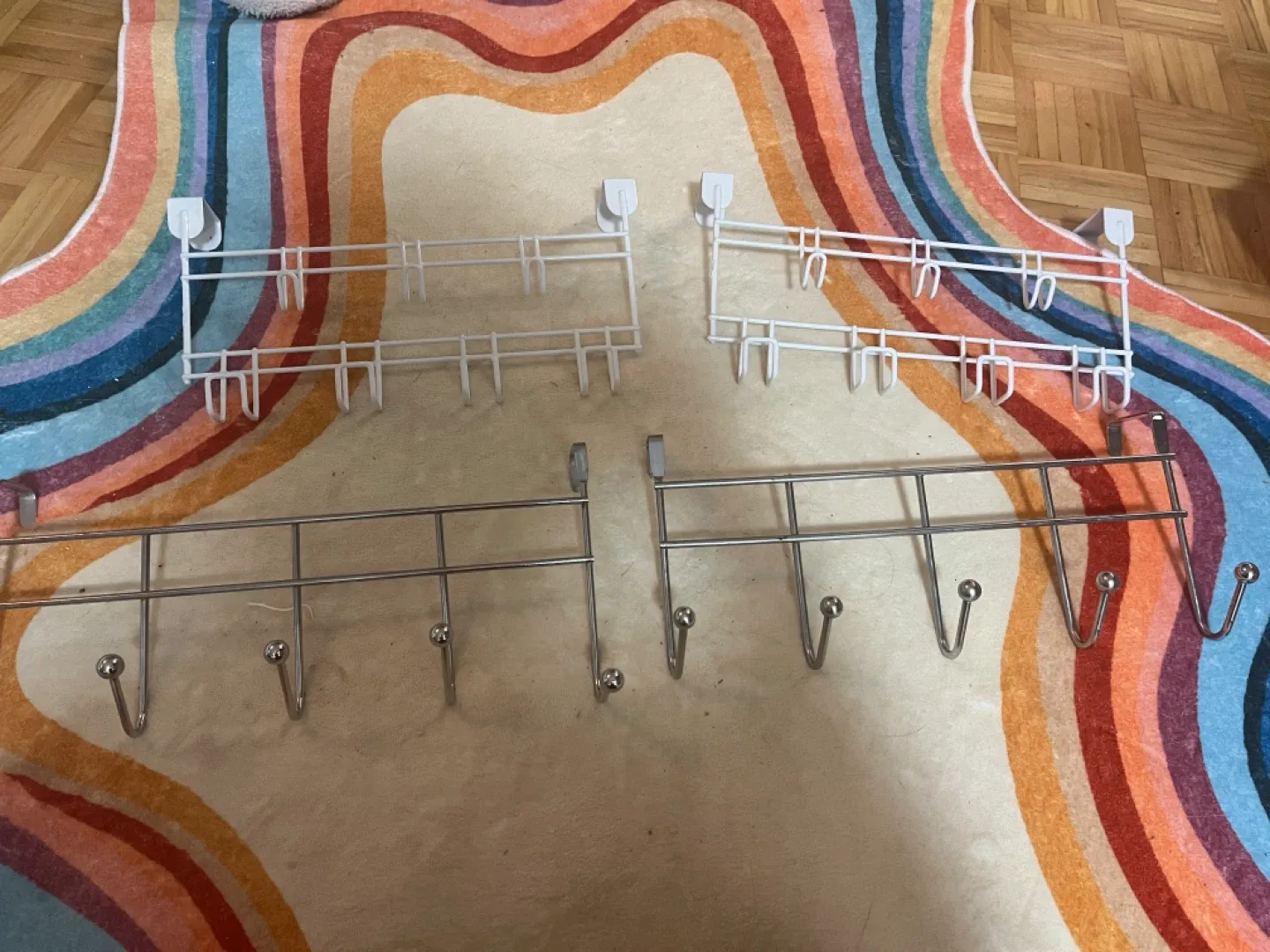 Over the Door Hooks - White & Silver image indicator(2)