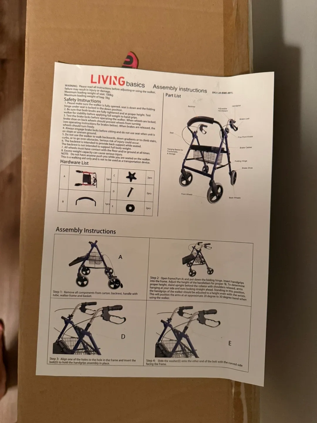 Living Basics Rollator Walker - New in Box image indicator(2)