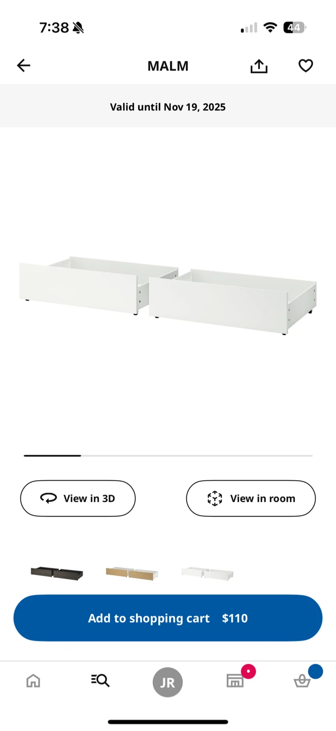 IKEA malm queen sized under bed storage