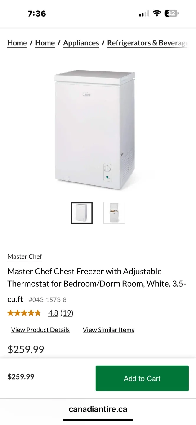 Master Chef Chest Freezer - White image indicator(10)