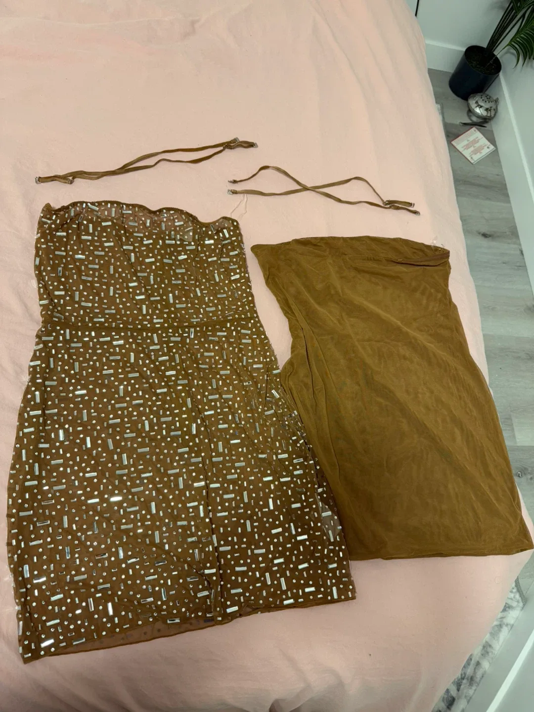 Oh Polly Caprice Mini Dress - Almond image indicator(2)