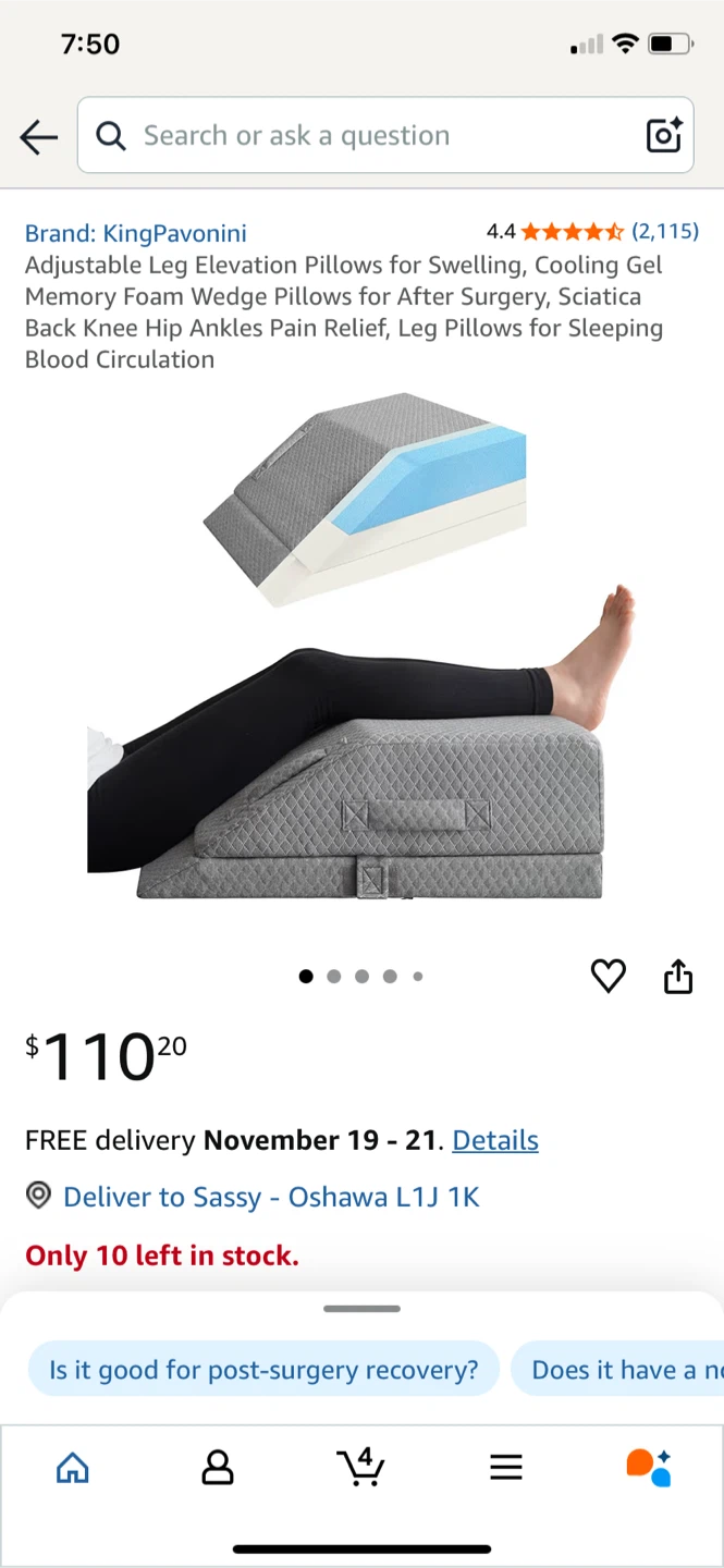 New- Adjustable Leg Elevation Pillow