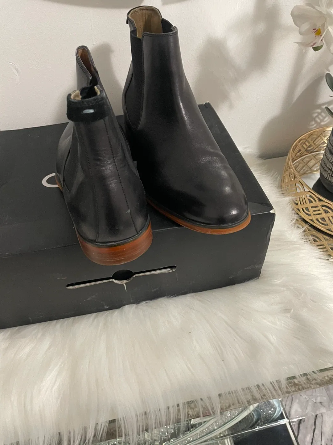ALDO Black Leather Chelsea Boots thumbnail